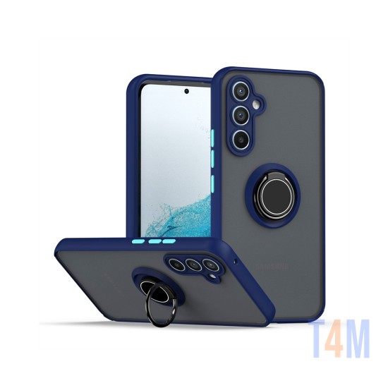 Funda con Anillo de Soporte para Samsung Galaxy A54 5G Azul Ahumado